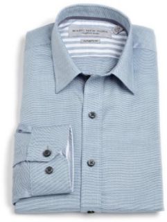 Twill Authentic Fit Straight Collar Shirt, Blue, 17.5 34 35 Clothing