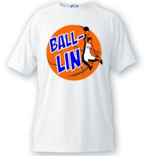 Adult White Ball Lin Jeremy Lin Linsanity Novelty T Shirt