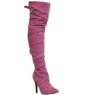  Wild Pair Womens Fabulous Over The Knee Boot Pink 7.5 Shoes