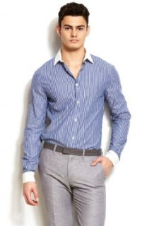 Armani Exchange Mens Banker Stripe Shirt Clothing