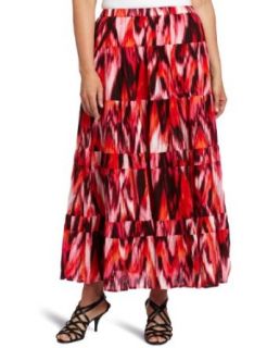 Jones New York Womens Plus Size Tiered Broomstick Skirt