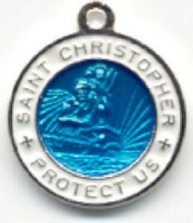 St. Christopher Surf Medal   Small Aquamarine/White