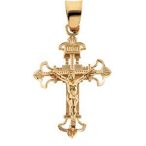 14K Gold Crucifix Pendant Jewelry