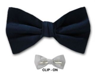 PBT CLP 23   Navy   Mens Clip On Bow Tie Clothing