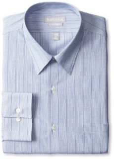 Ballard Fitted Broadcloth Dress Shirt, Blue, 16.5 32 33 Clothing