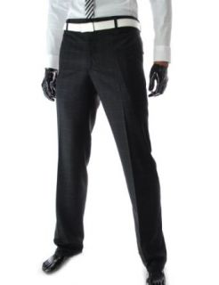 Casual Slim Fit Low Rise Checker Dress Pants Black 34(US 33) Clothing