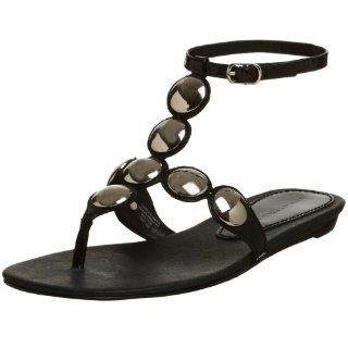 Tommy Hilfiger Womens Starla Flat Sandal,Black Microstripe,5 M Shoes