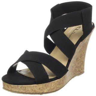 by Chinese Laundry Womens Ionia Open Toe Wedge,Black,10 M US: Shoes