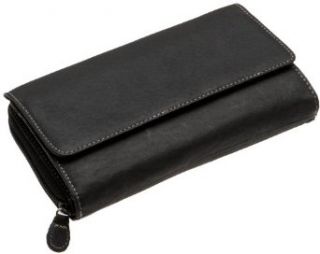MUNDI Big Fat Flap Wallet, Black,: Clothing