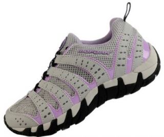  MOFORK Womens Fashion Stripes Running Shoe Grey Pink 39 EU Shoes