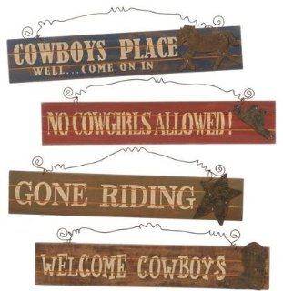 4 Pack Wooden Western Signs