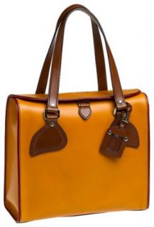 Prada Womens Leather Handbag, Ocra/Rosso: Clothing