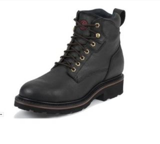  Tony Lama RR3213 Mens 6 Steel Toe Boot Black Black Size 8 Shoes