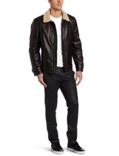 Levis Mens Faux Shearling Aviator Jacket Clothing