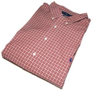Polo Ralph Lauren Mens Dress Shirt Plaid Check Red