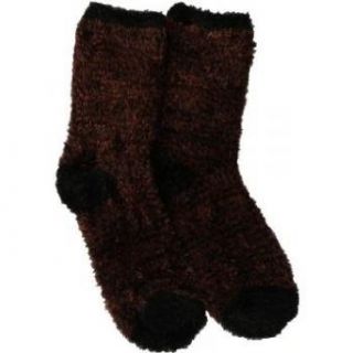 Soft and Warm Microfiber Fuzzy Socks in Brown/Black by