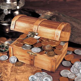 American Coin Treasures Treasure Chest of 51 Historic Coins Today: $52