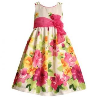 Bonnie Jean Floral Print Dress   Girls Plus Size 18 1/2