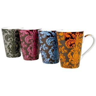 Konitz Rocaille 13 oz Assorted Color Mugs (Set of 4)