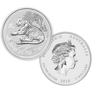 Perth Mint Year of the Tiger 2010 2 oz Silver Coins (Set of 5