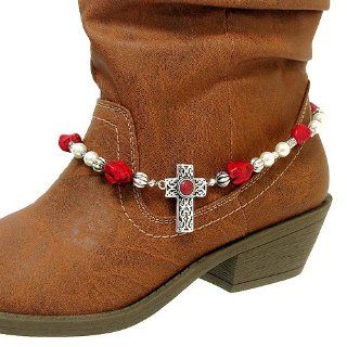 Fashion Jewelry ~ Pearls with Red Beads and Cross Charm