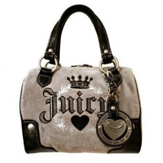 Juicy Couture Heather Grey Velour Crown Handbag: Clothing