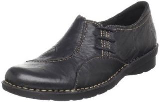 Womens Nikki Bunker Slip On Loafer,Black Leather,8.5 M US Shoes