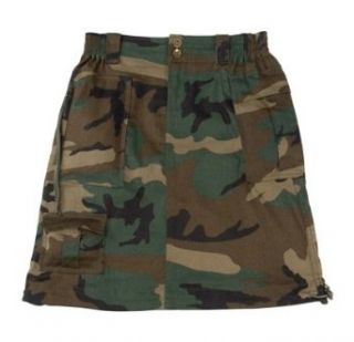 Woodland Camouflage Womens Knee Length Skirt Clothing