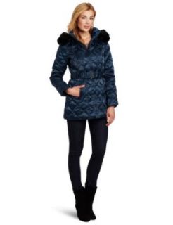 Laundry Womens Quilted Satin Down Coat Clothing