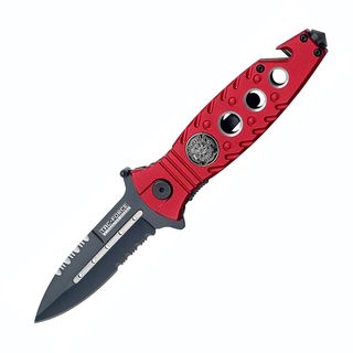 Tac force Fire Department Spring Assist Rescue Knife with Glass