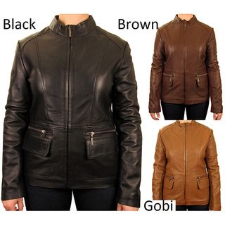 Knoles & Carter Womens Plus size Bellow Pocket Leather Jacket