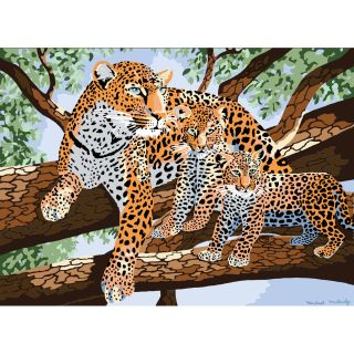 Junior Large Paint By Number Kit 15 1/4X11 1/4 African Leopard & Cub