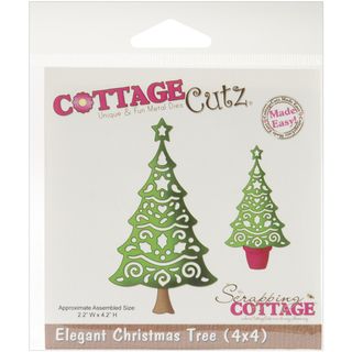CottageCutz Elegant Christmas Tree 4x4 inch Die