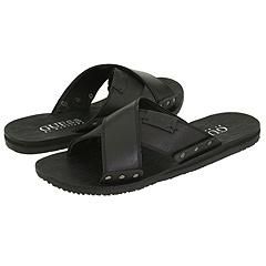 GUESS by Marciano Gilbert Black Leather Sandals  