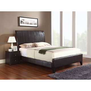 Flare Eastern King Size Brown Bonded Leather Sleigh Bed Today $543.99