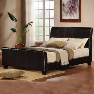 ETHAN HOME Tuscany Villa Dark Brown Upholstered King Sleigh Bed Today