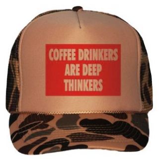 COFFEE DRINKERS ARE DEEP THINKERS Adult Brown Camo Mesh