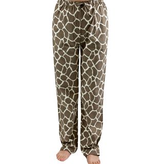 Leisureland Womens Giraffe Print Flannel Lounge Pants
