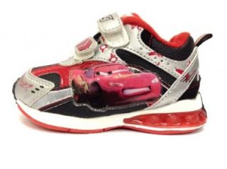 Disney Cars CAF310 Lightning McQueen Silver/Red Sneakers Size 5 Shoes