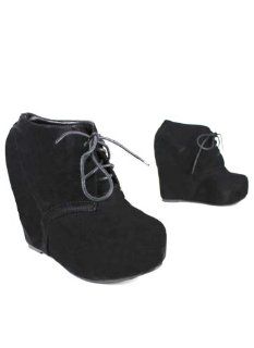 Lace Up Bootie Wedge Shoes