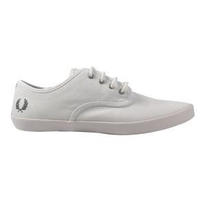  Fred Perry Trainers Shoes Mens Foxx Fine Canvas White Shoes