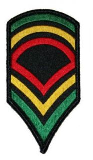 Rasta Jamaica Army Stripes Embroidered Iron On Badge
