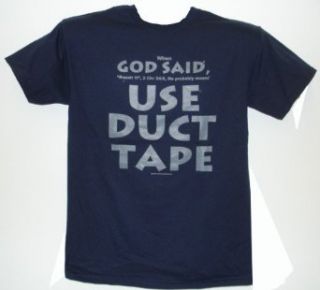 God Said Use Duct Tape T Shirt Navy Clothing