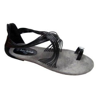 XL Shoes Womens Black Flat Sandals Shoes