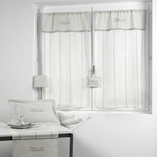 Paire rideaux étamine brodé Maison Contemporaine 45 x 120 cm   Gris