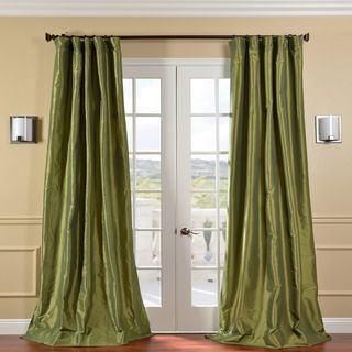 Fern Green Faux Silk Taffeta 108 inch Curtain Panel