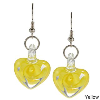 Bleek2Sheek Glass Swirl Flower Heart Earrings