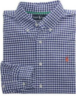Polo Ralph Lauren CLassic Fit Gingham Oxford (Large, Navy