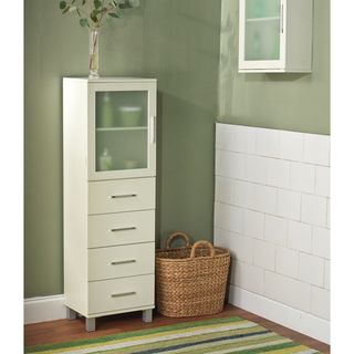 Frosted Pane 4 Drawer Linen Cabinet