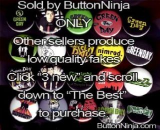 Set of 20 Green Day Pins 1.25 Buttons Clothing